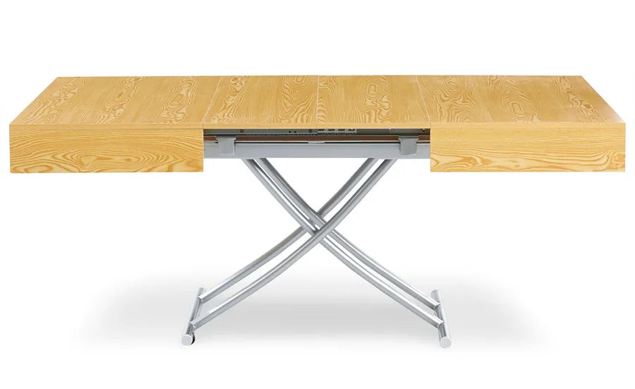 Table basse relevable et extensible KUBIC Chêne Clair