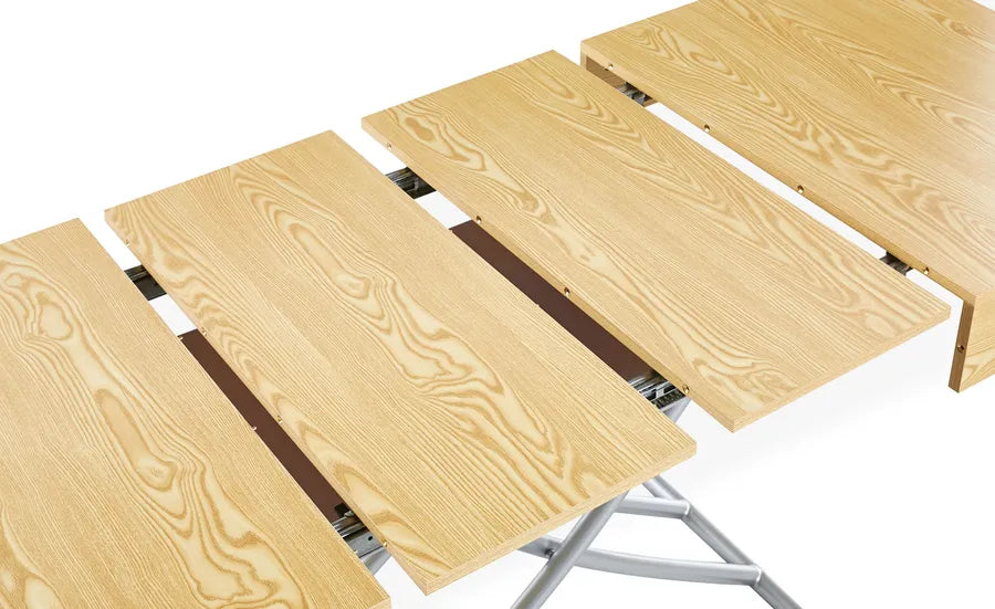 Table basse relevable et extensible KUBIC Chêne Clair