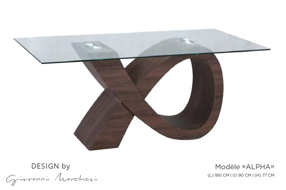 Table de repas Design ALPHA Noyer