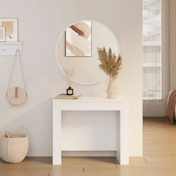 Table Console Extensible MILANO Blanc Laqué