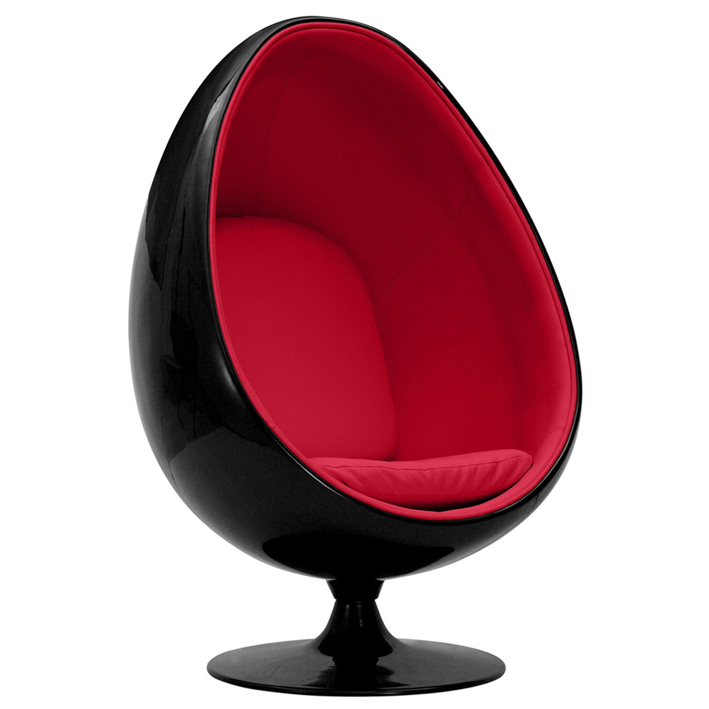 Fauteuil OEUF Noir & Rouge