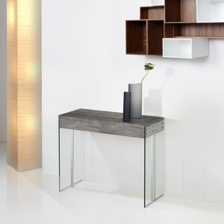 Table Console Extensible New York Gris Laqué