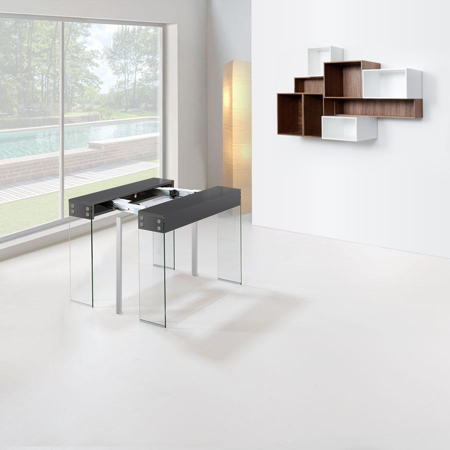 Table Console Extensible New York Gris Anthracite