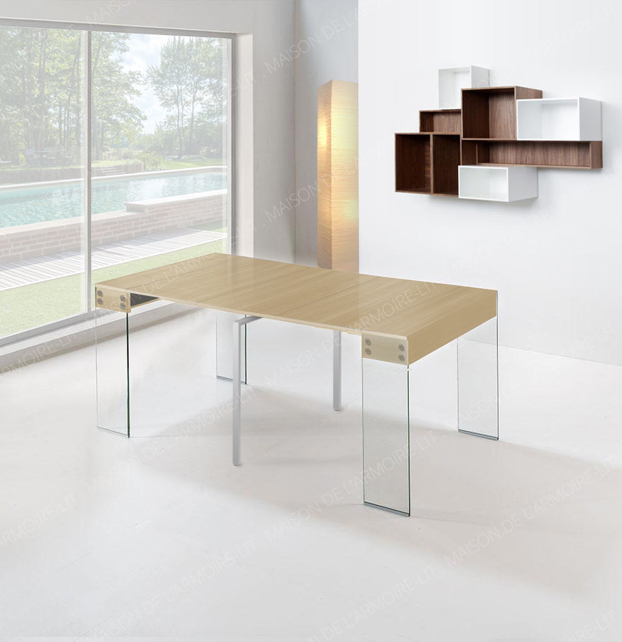Table Console Extensible New York Chêne Clair
