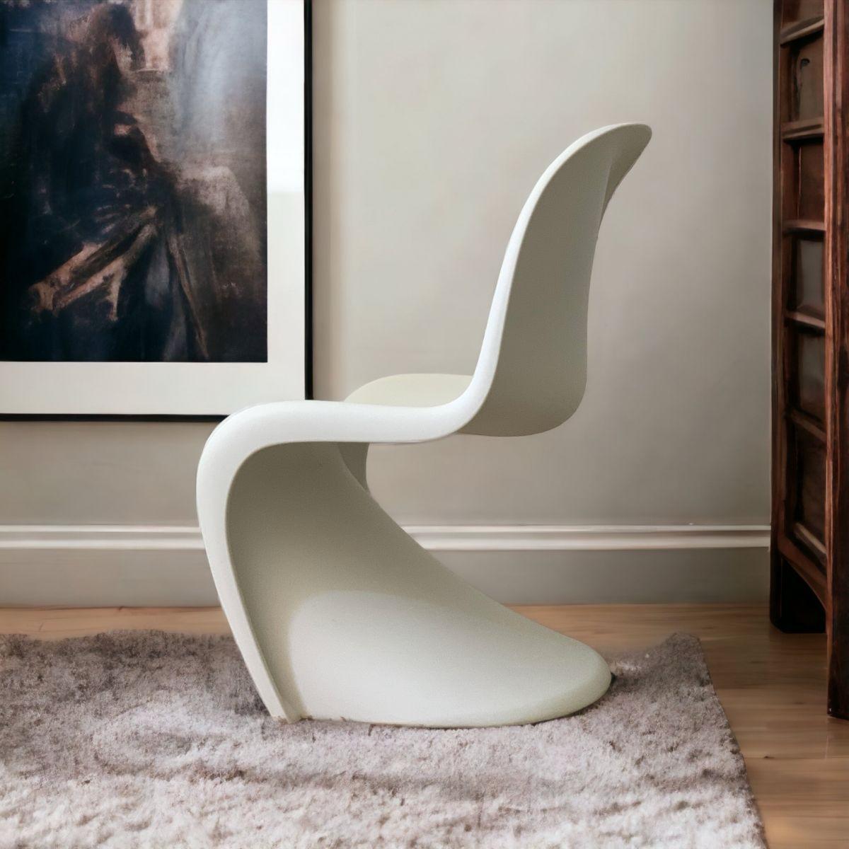 Ensemble table de repas Design ALPHA Blanc & 6 chaises PopArt Blanc