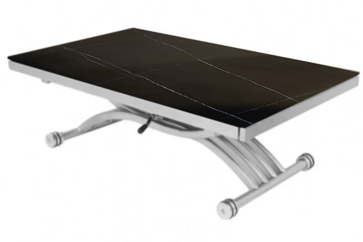 Table basse relevable extensible Zen Noir Marbre
