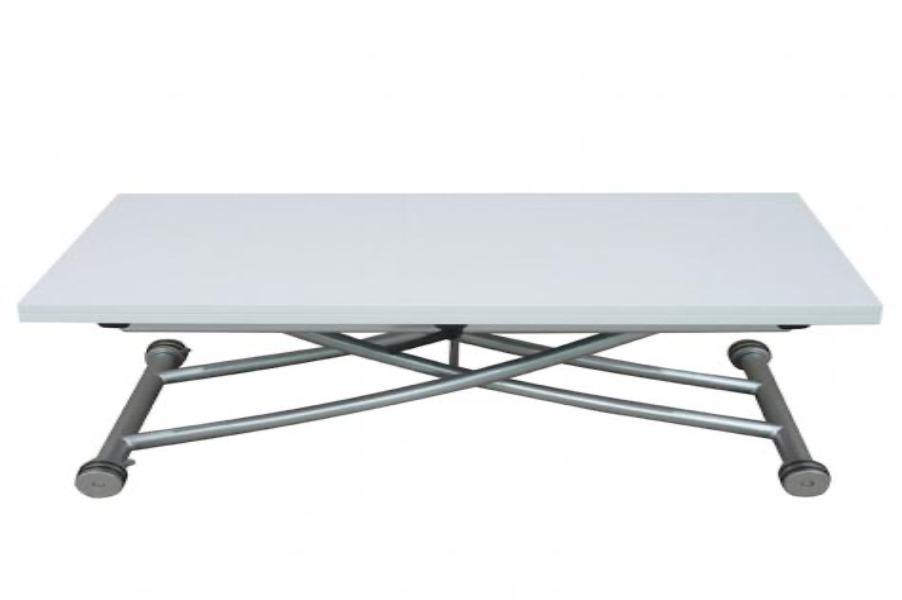 Table basse relevable CLEVER laqué Blanc Brillant