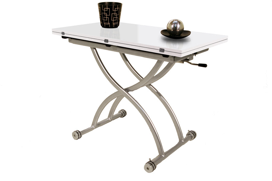 Table basse relevable MIRAGE Laqué Blanc