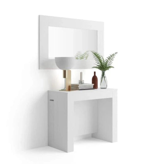 Table Console Extensible MILANO Blanc Laqué