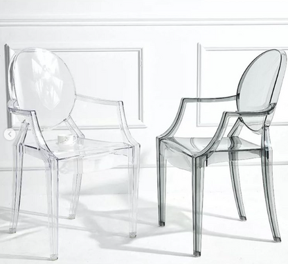 Lot de 4 Chaises CRYSTAL Transparentes Fumée Empilables
