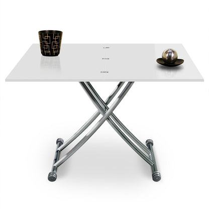Table basse relevable MIRAGE Laqué Blanc
