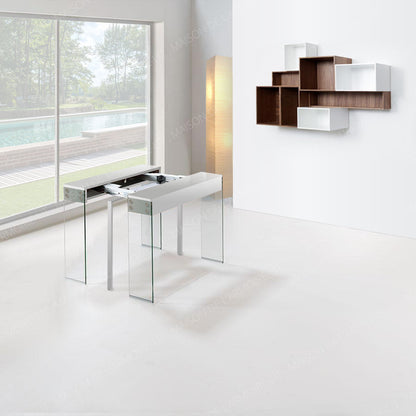 Table Console Extensible New York Blanc Laqué