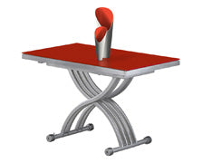 Table basse relevable Zen Rouge