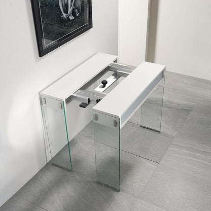 Table Console Extensible New York Blanc Laqué