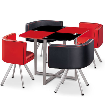 Ensemble Table de repas avec 4 chaises Design MALAGA