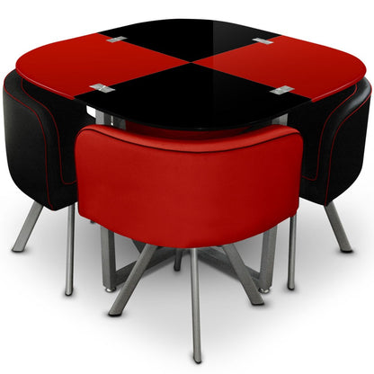 Ensemble Table de repas avec 4 chaises Design MALAGA