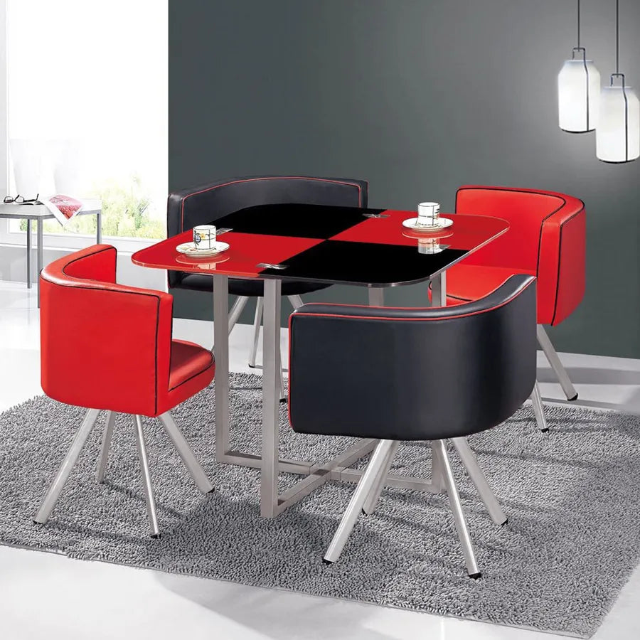 Ensemble Table de repas avec 4 chaises Design MALAGA