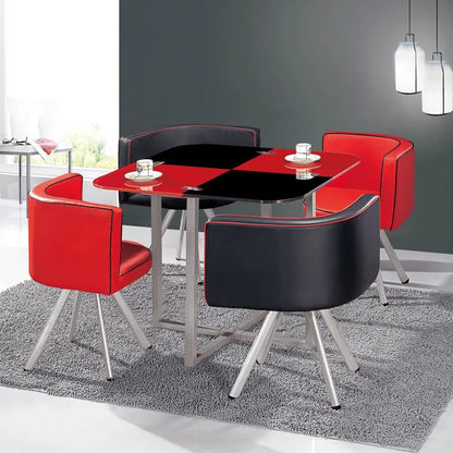 Ensemble Table de repas avec 4 chaises Design MALAGA