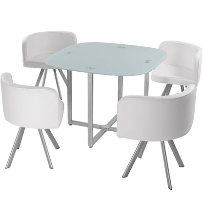 Ensemble Table de repas avec 4 chaises Design MALAGA Blanc