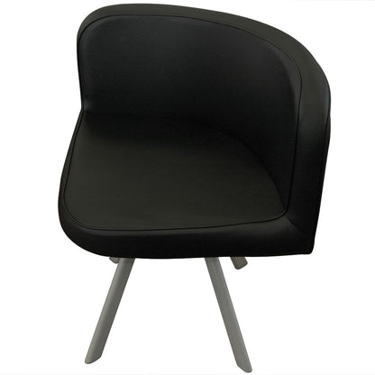 Ensemble Table de repas avec 4 chaises Design MALAGA Noir & Blanc